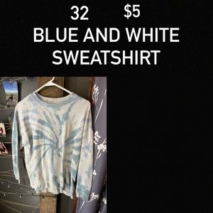 Blue and White Sweatshirt